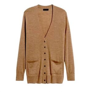 Club Monaco Lightweight Wool V-Neck Cardigan Camel Brown size XSmall
